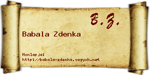 Babala Zdenka névjegykártya
